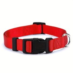 Red nylon dog collar